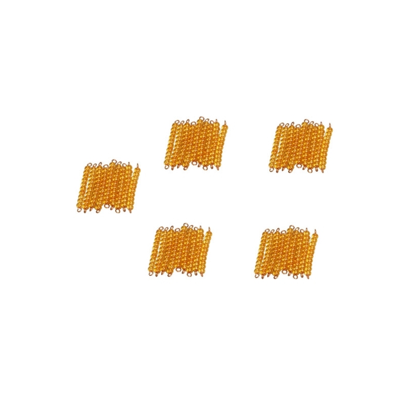 45 barres de 10 perles dorées montées