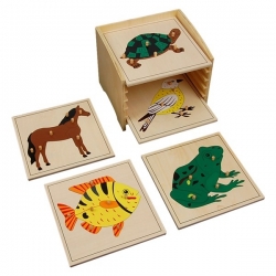 cabinet de 5 puzzles de zoologie