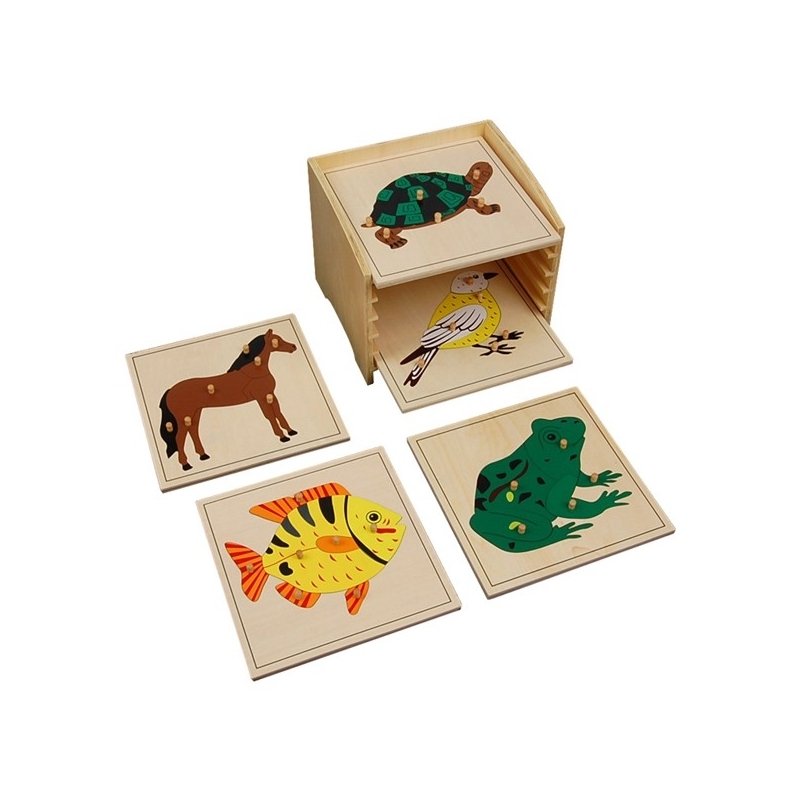 cabinet de 5 puzzles de zoologie