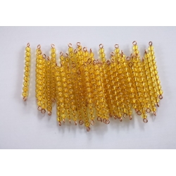 45 barres de 10 perles dorées montées