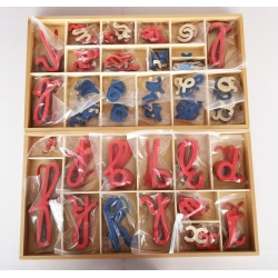 grand alphabet mobile en bois, cursives