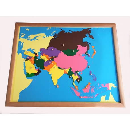 puzzle carte de l'asie en bois