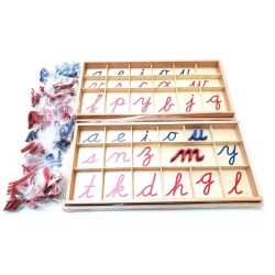 grand alphabet mobile en bois, cursives