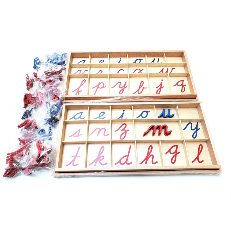 grand alphabet mobile en bois, cursives