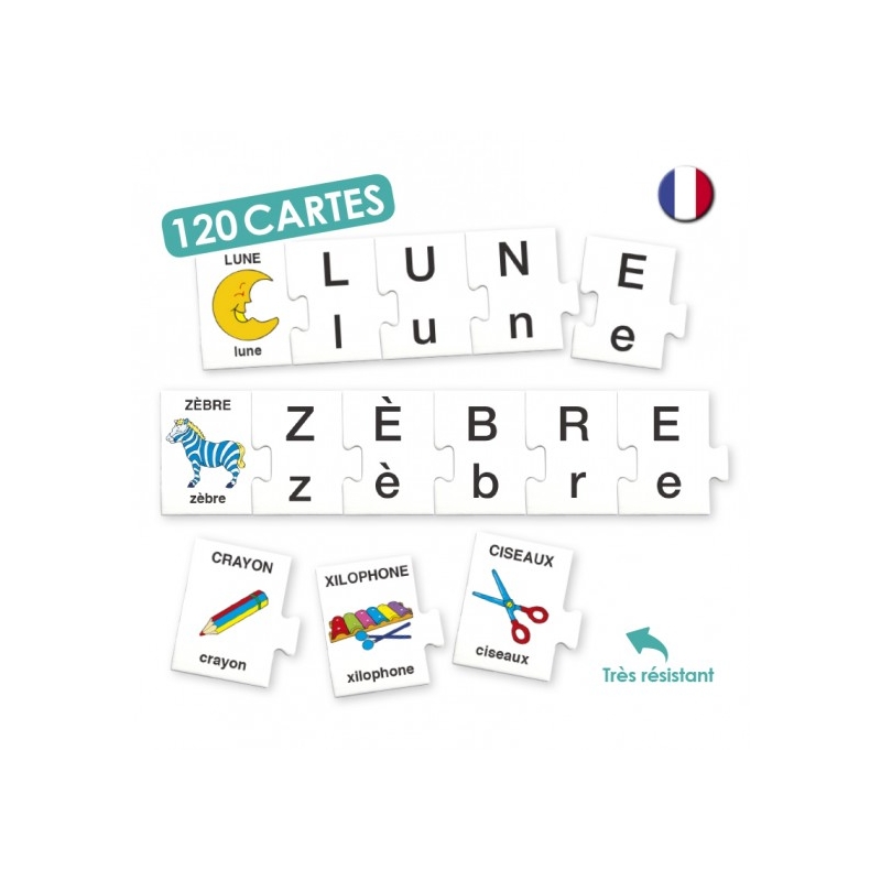 lettres de l'aphabet sur dé en bois