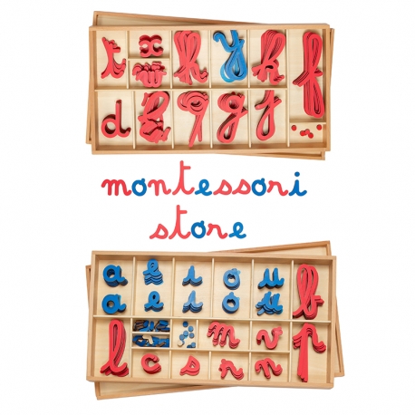 grand alphabet mobile en bois, cursives