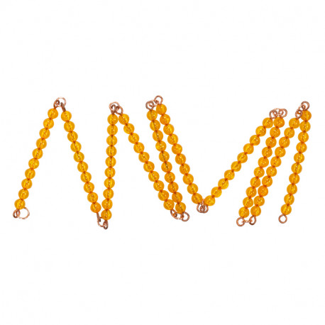 Chaîne de 100 perles dorées Montessori : apprenez les dizaines en manipulant cette chaîne ! Visualisez les quantités et découvre