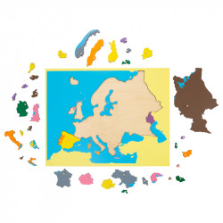 Puzzle carte d’Europe en bois — Montessori 57,5 × 44,5 cm