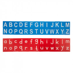 Cartes rugueuses des lettres rouges et bleues