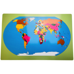 carte mondiale avec drapeaux à placer