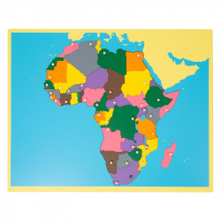Puzzle carte d'Afrique en bois — Montessori 57,5 × 44,5 cm