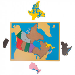 Puzzle Carte Canada en Bois Montessori - 13 Provinces et Territoires | 4-12 ans