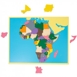 Puzzle carte d'Afrique en bois — Montessori 57,5 × 44,5 cm