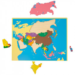 Puzzle Carte Asie Montessori | Géographie Enfants 5-10 Ans | Sensoriel