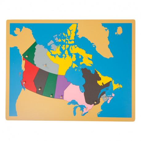 Puzzle Carte Canada en Bois Montessori - 13 Provinces et Territoires | 4-12 ans