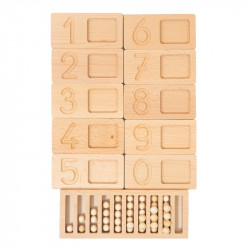 Plaquettes de chiffres avec perles en bois