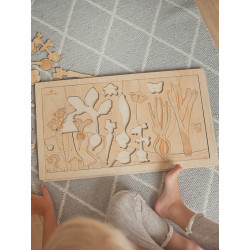 Puzzle en bois : jardin secret