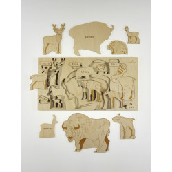 Puzzle en bois : évolution des animaux
