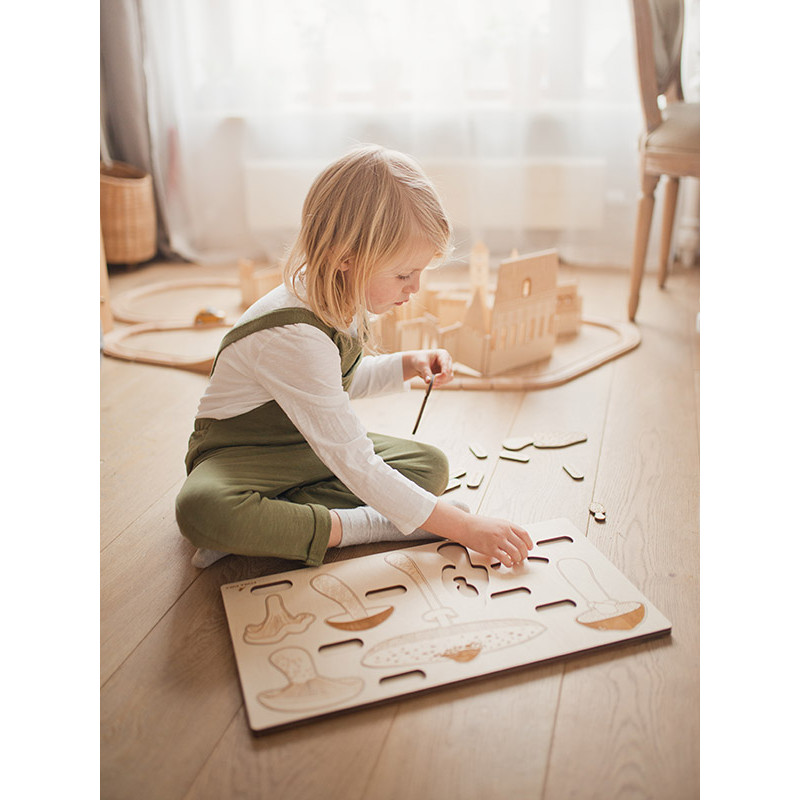 Puzzle en bois : les champignons
