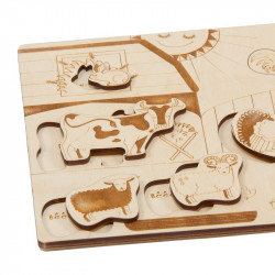 Puzzle en bois : vie à la campagne