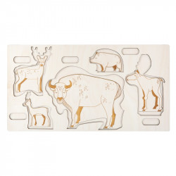 Puzzle en bois : évolution des animaux