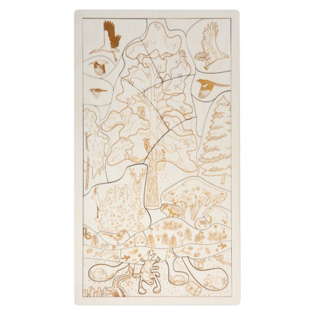 Puzzle en bois : dans les bois