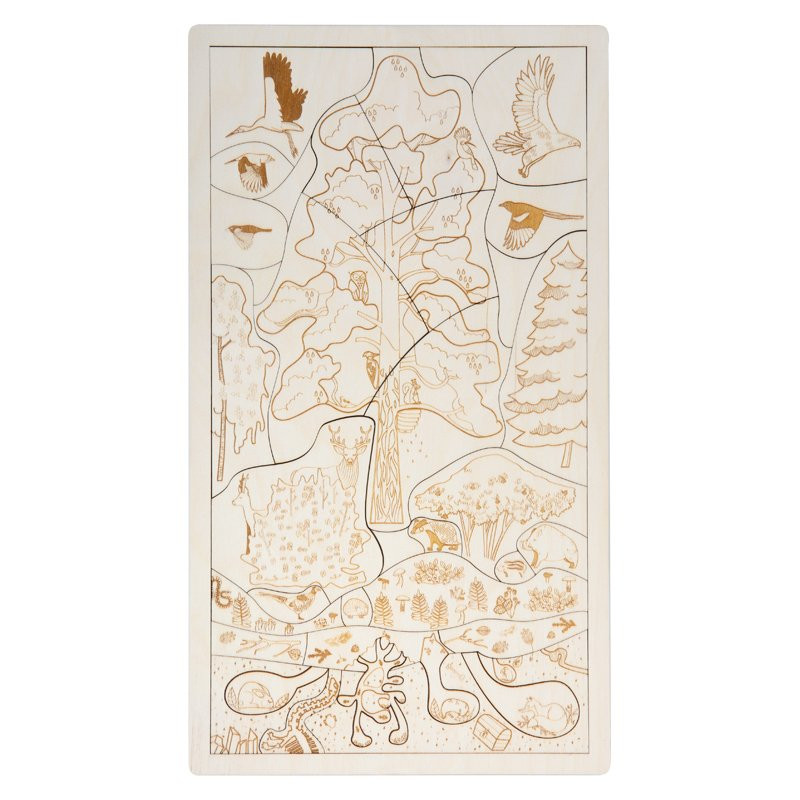 Puzzle en bois : dans les bois