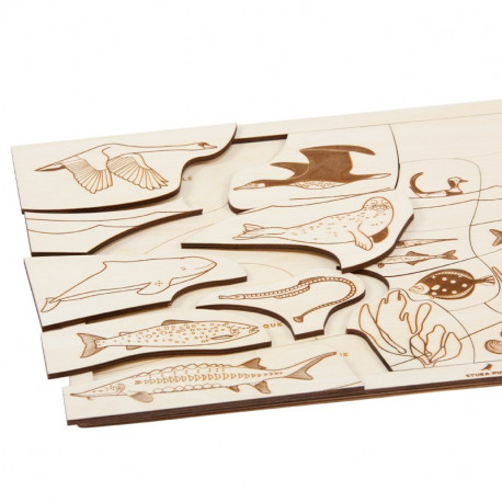 Puzzle en bois : sous la mer