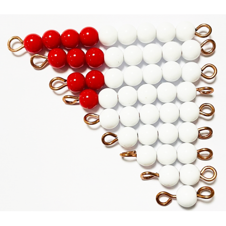 Perles rouges et blanches