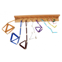 Chaîne de perles colorées Montessori avec porte perles en bois