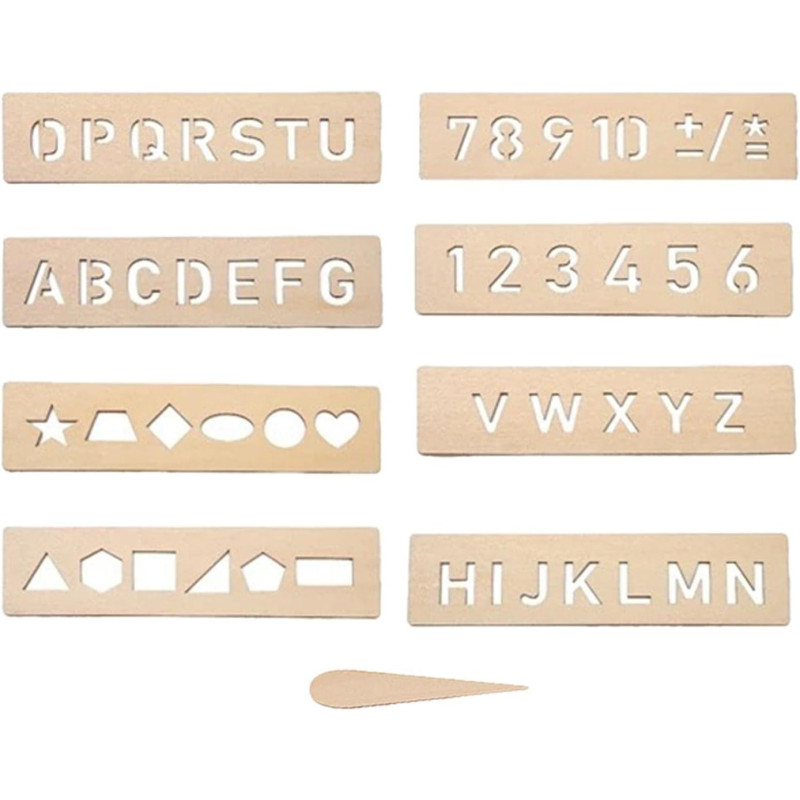 Jouets Éducatifs En Bois Pour Enfants Montessori Apprentissage Précoce Mot Orthographe Alphabet Numéro Rainure Pratique Conseil