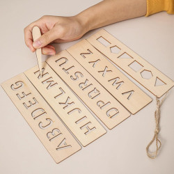Jouets Éducatifs En Bois Pour Enfants Montessori Apprentissage Précoce Mot Orthographe Alphabet Numéro Rainure Pratique Conseil