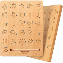 2 tableaux des lettres scripts et majuscules.