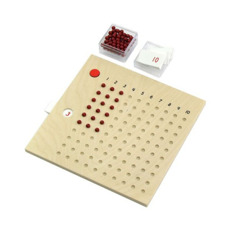 Table des multiplications Montessori - Outil pédagogique en bois pour mémoriser les tables, explorer la commutativité et représe