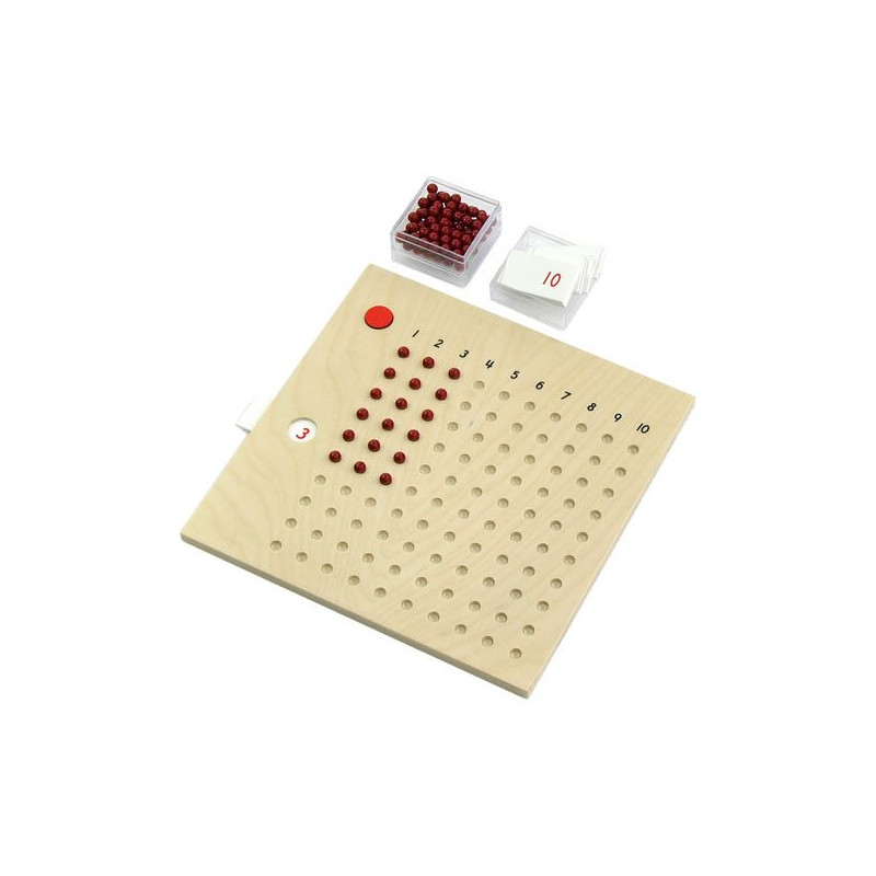 Table des multiplications Montessori - Outil pédagogique en bois pour mémoriser les tables, explorer la commutativité et représe