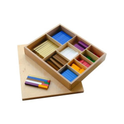 Grande boite de reglettes en bois Georges Cuisenaires .