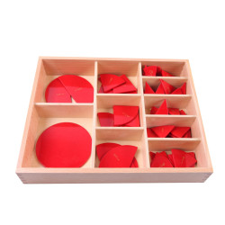Cercles des fractions en bois 1-10