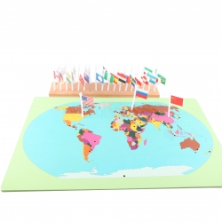 carte mondiale avec drapeaux à placer